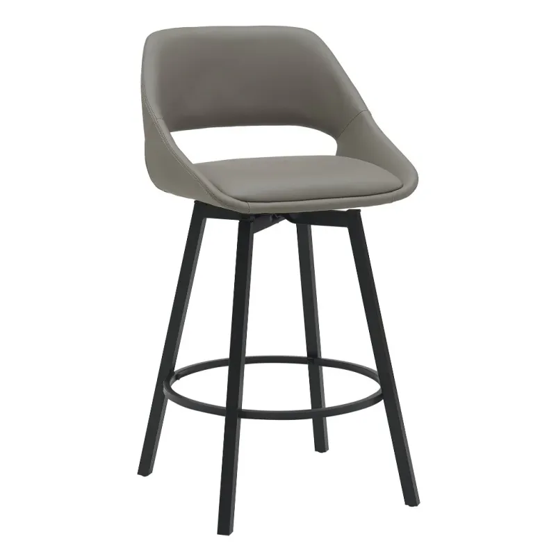 VI District PU Leather Upholstered Metal Base Bar Chair