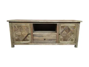 MF Parco Solid Timber Parquetry Style 1 Drawer 2 Door Entertainment Unit thumbnail 1