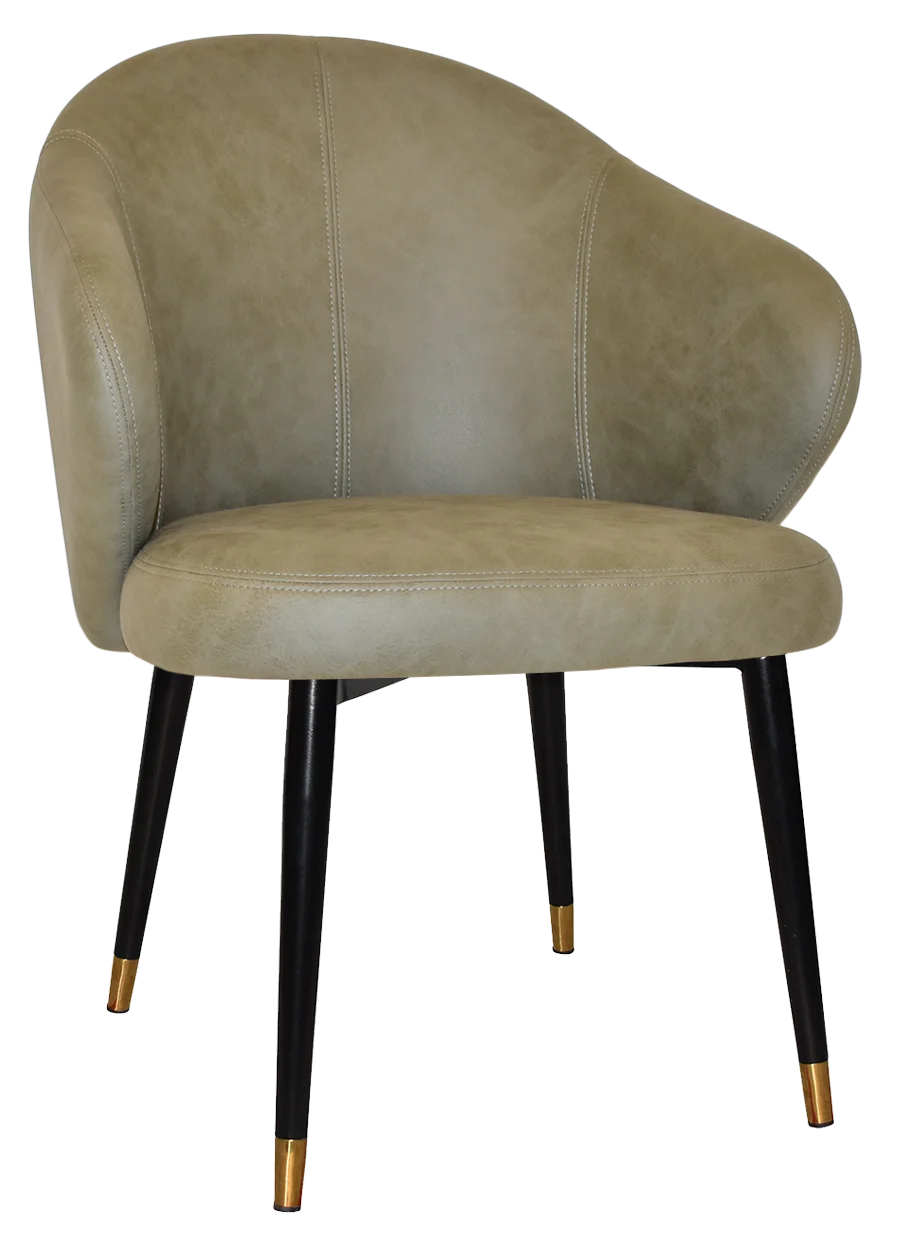 EZ ARM CHAIR HUGO METAL (SLIM) BLACK BRASS + PELLE NAVY