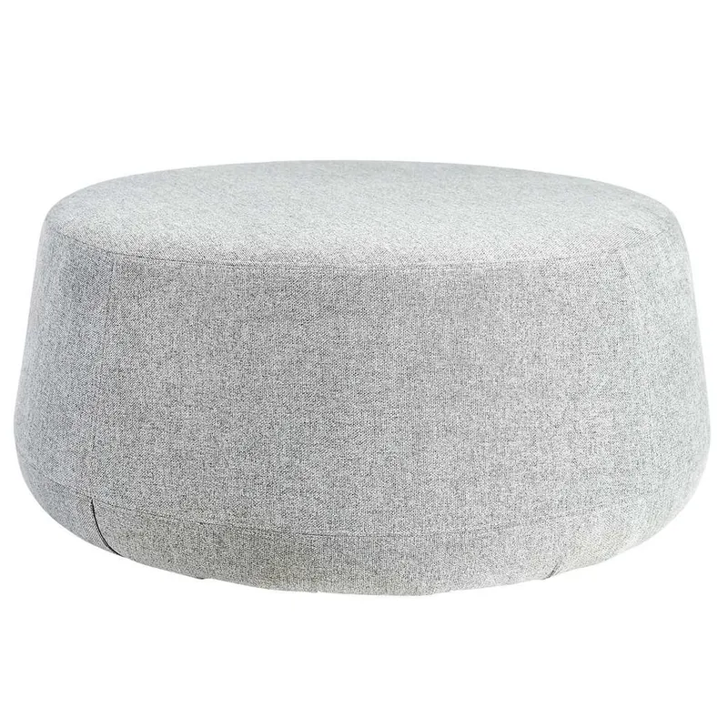SH Mandarin Fabric Upholstered Round Ottoman