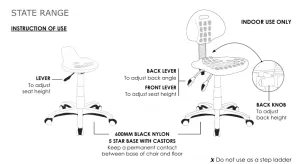 ST State Industrial Drafting Stool thumbnail 3