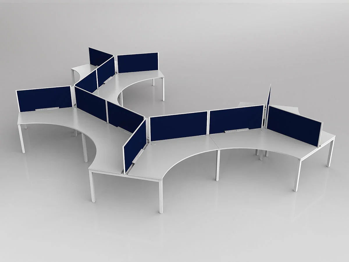OL Axis 12 User 120° Workstation with Screen - Breathe Fabric