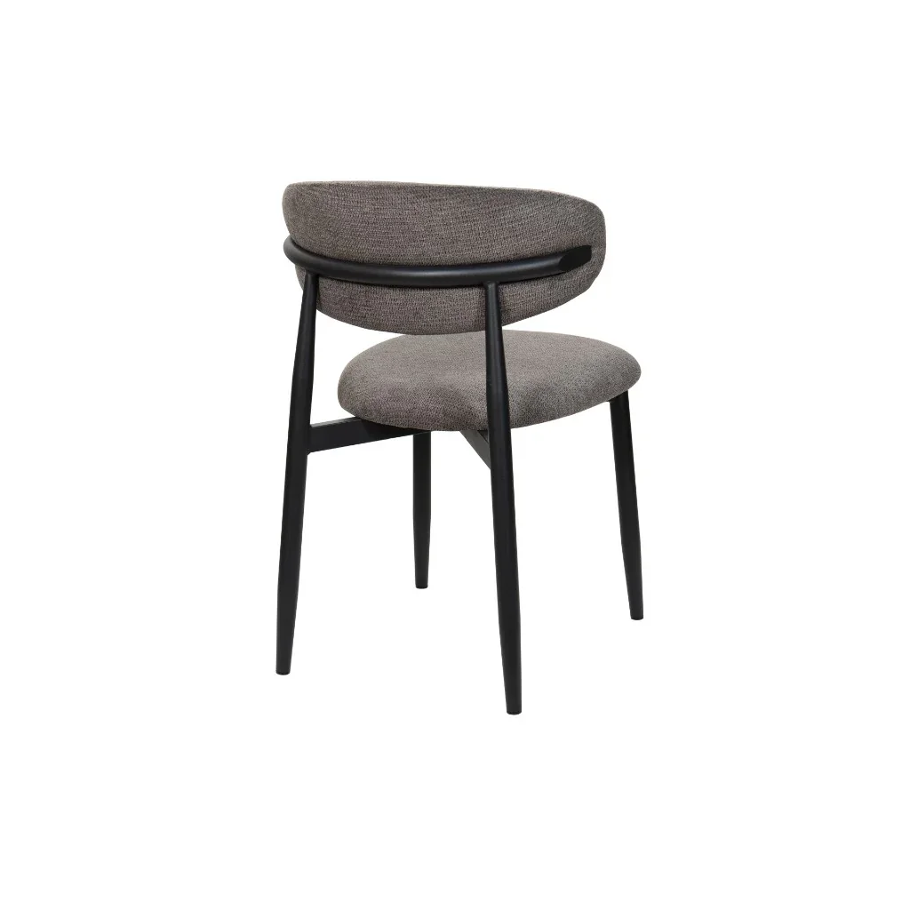 VI Louis Fabric Upholstered Metal Leg Dining Chair
