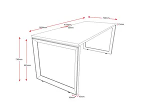 RL Infinity Loop Leg Single User Straight Desk thumbnail 3