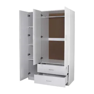 HE Randwick 3 Door 2 Drawer Wardrobe with Mirror and Hanging Rail thumbnail 4