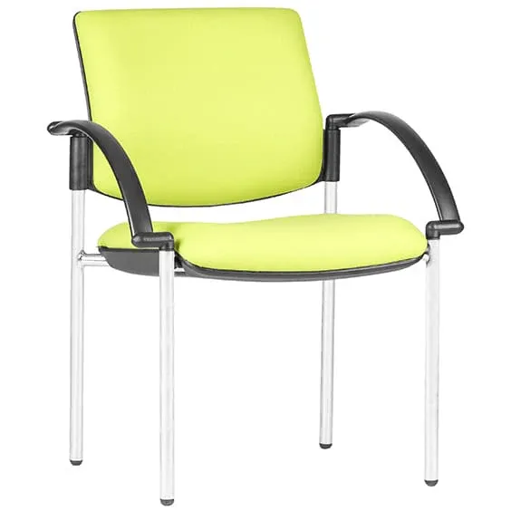 ST Maxi Chrome 4 Leg Upholstered Hospitality Chair with Arms