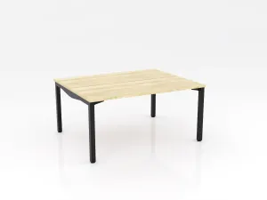 OL Axis Stretch Double Sided 2 User Desk – Oak Top with Black Frame thumbnail 7