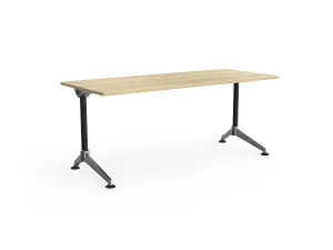 OL Modulus Single Sided Workspace Desk – Oak Top with Black Frame thumbnail 1