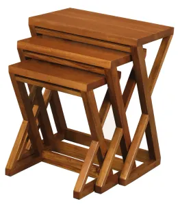 CT Manhattan Solid Mahogany Timber Z Style Nest of Table thumbnail 2
