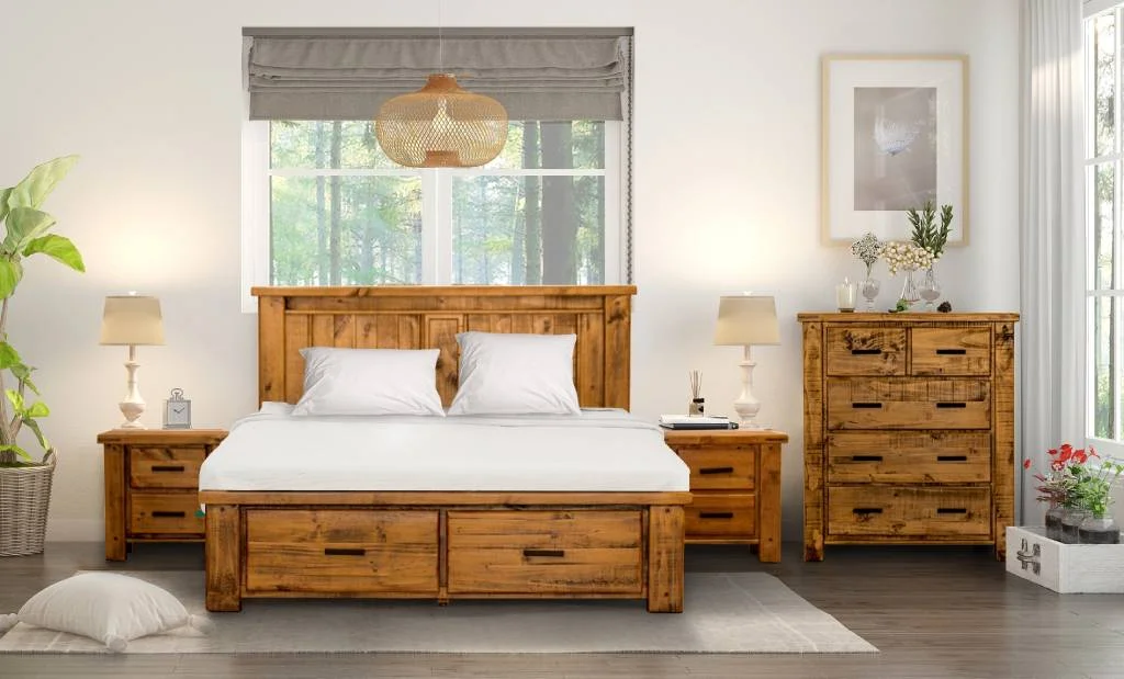 VI Outback Solid Timber 2 over 3 drawers Tallboy