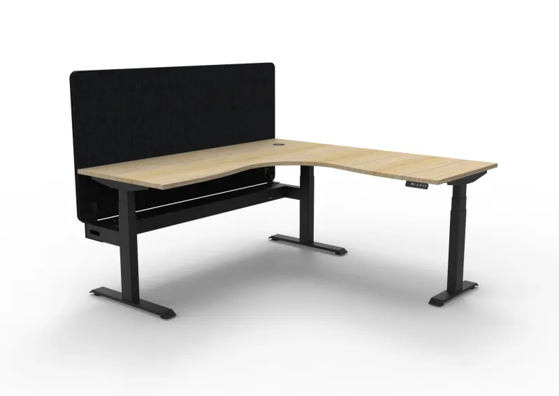 RL Boost+ Height Adjustable Corner Workstation with Black Eco Panel Screen