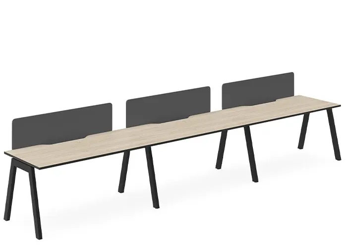 DD Vista Single Sided Workstation For 3 Person with Optic Screen