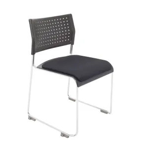 RL Wimbledon Stackable Chrome Sled Base Visitor Chair with Seat Cushion thumbnail 1