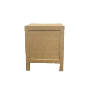 CR Kagu Solid Timber Raffia Finish 3 Drawer Bedside Table thumbnail 6