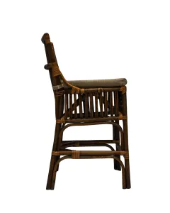 CR Roma Natural Rattan Fabric Seat Counter Stool thumbnail 4