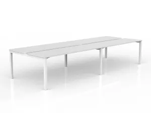 OL Axis 4-User Double Sided Workspace – White Top with White Frame thumbnail 11