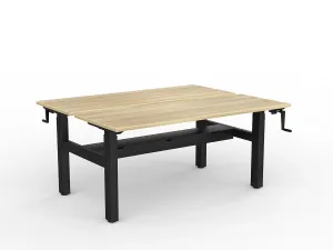 OL Agile Winder Height Adjustable Shared Desk – Oak Top with Black Frame thumbnail 20