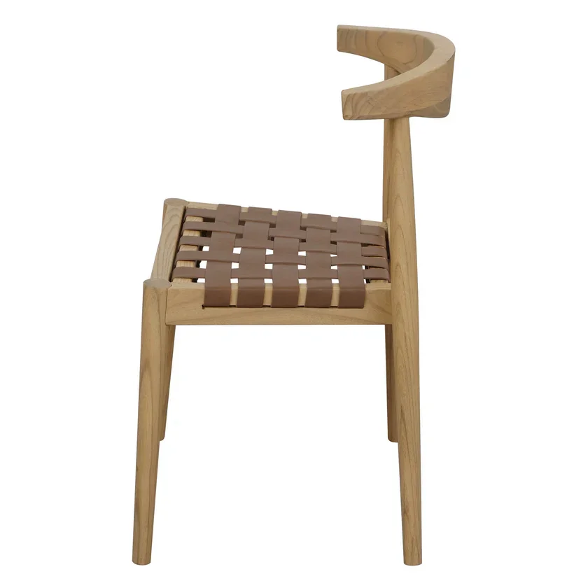 CT Elliot Solid Oak Timber Genuine Leather Seat Dining Chair
