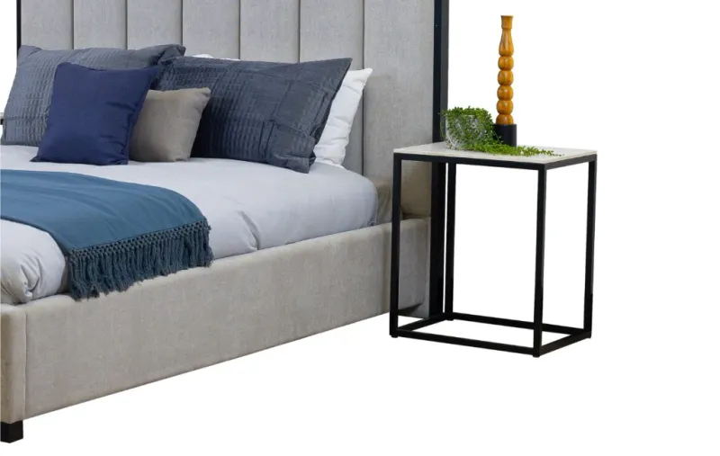VI Klimt Metal Leg Ceramic Top Bedside Table