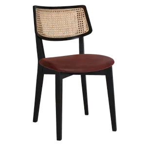 EZ Phoenix Solid Timber Framed Rattan Back Hospitality Dining Chair thumbnail 1