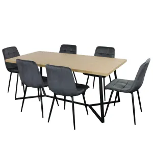BT Fiore Velvet Upholstered Black Metal Leg Dining Chair thumbnail 4