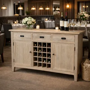 MF Hampton Solid Timber Sideboard with 15 Bottle Holder thumbnail 3