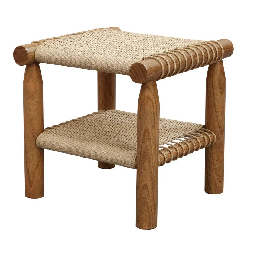 CT Kelly Timber Frame Handwoven Papercord Lamp Table