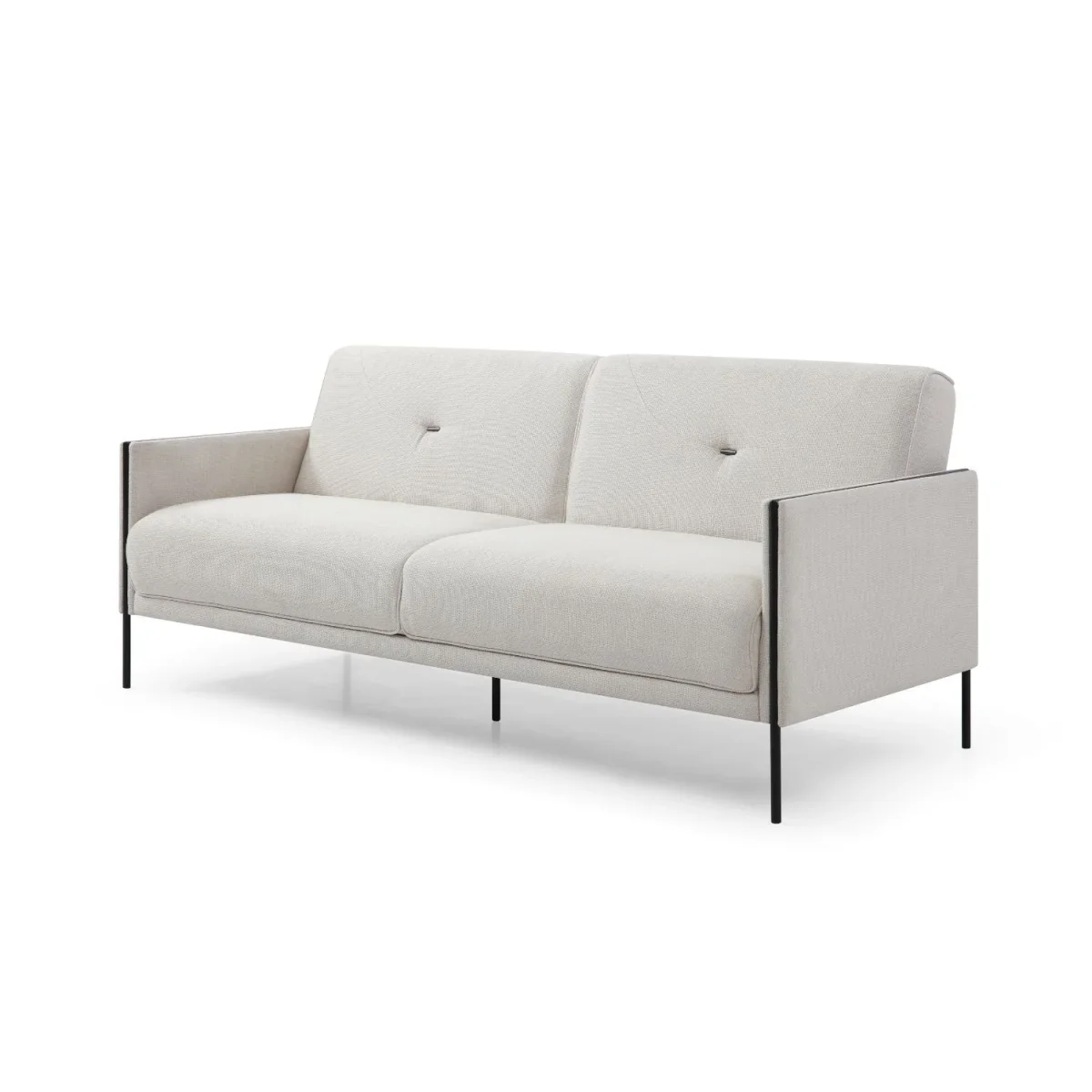 HE Yasir PU Leather Upholstered Metal Leg 3 Seater Sofa Bed
