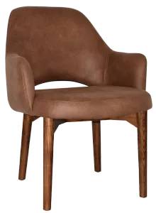 EZ Albury Walnut Stained Timber Frame Upholstered Hospitality Dining Armchair - XL thumbnail 14