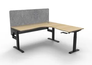 RL Boost Crank Height Adjustable Corner Workstation with Grey Pinnable Eco Panel Screen thumbnail 2