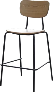 FL Tiramisu Plywood Black Metal Frame Hospitality Barstool thumbnail 7