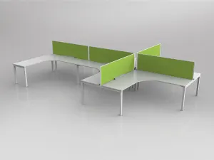 OL Axis 6 User L Shape 90° Workstation with Screen - Breathe Fabric thumbnail 7