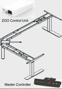 DD Selectric Height Adjustable Corner 301 Workstation Frame thumbnail 3