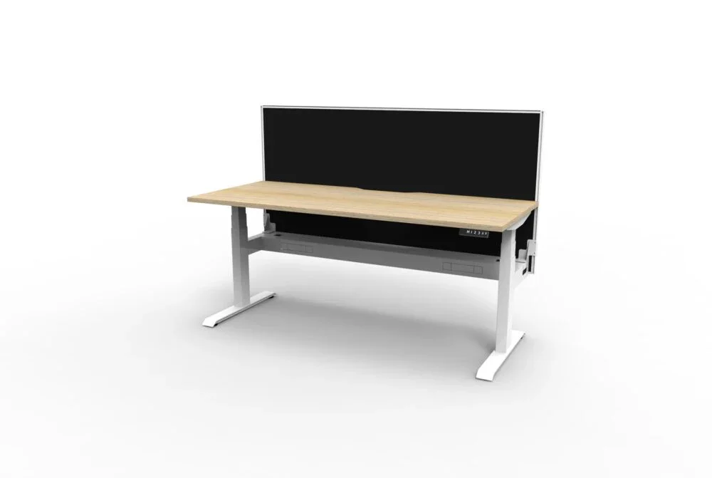 RL Boost Plus Motorized Height Adjustable Workstation with Aluminium Framed Screen