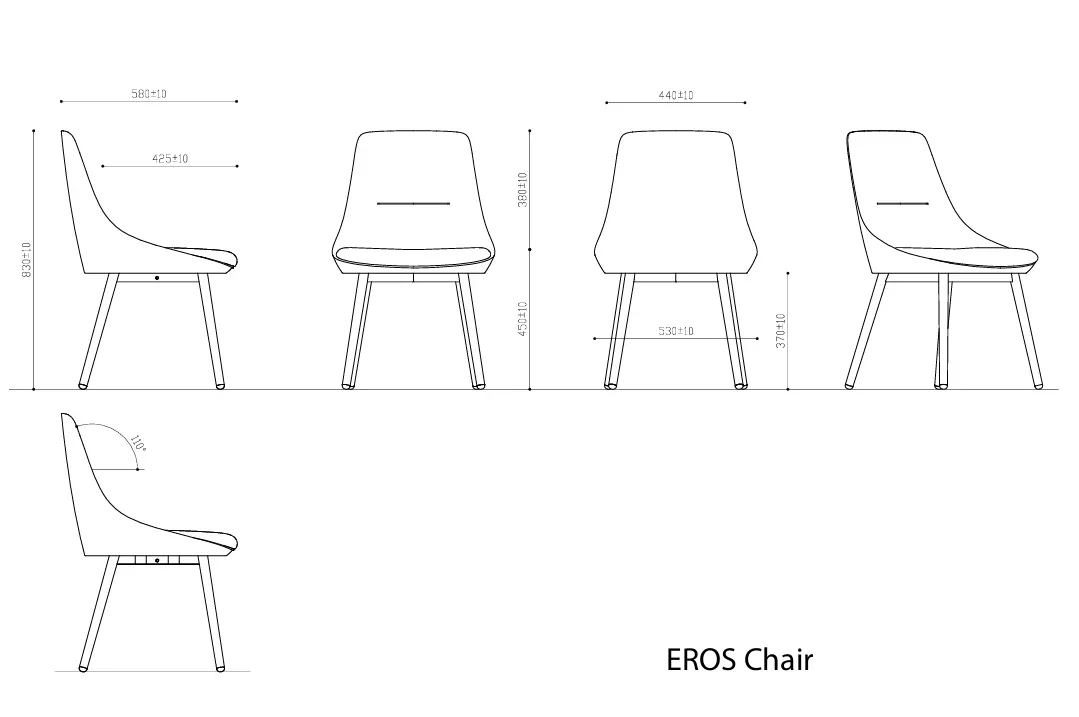 RL Eros PU Leather Upholstered Black Metal Base Breakout Chair