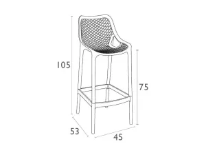 FL Sky Hospitality Square Folding Bar Table & Barstool Set thumbnail 14
