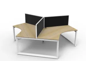 RL Infinity 120 Degree Loop Leg 3 User Workstation with Aluminium Framed Screen thumbnail 2