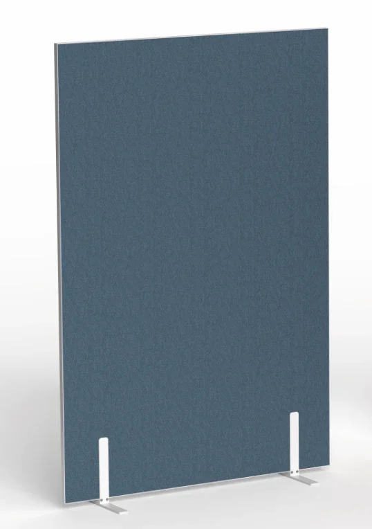 OL Edge25 Floor Mounted Desk Screen - White Frame