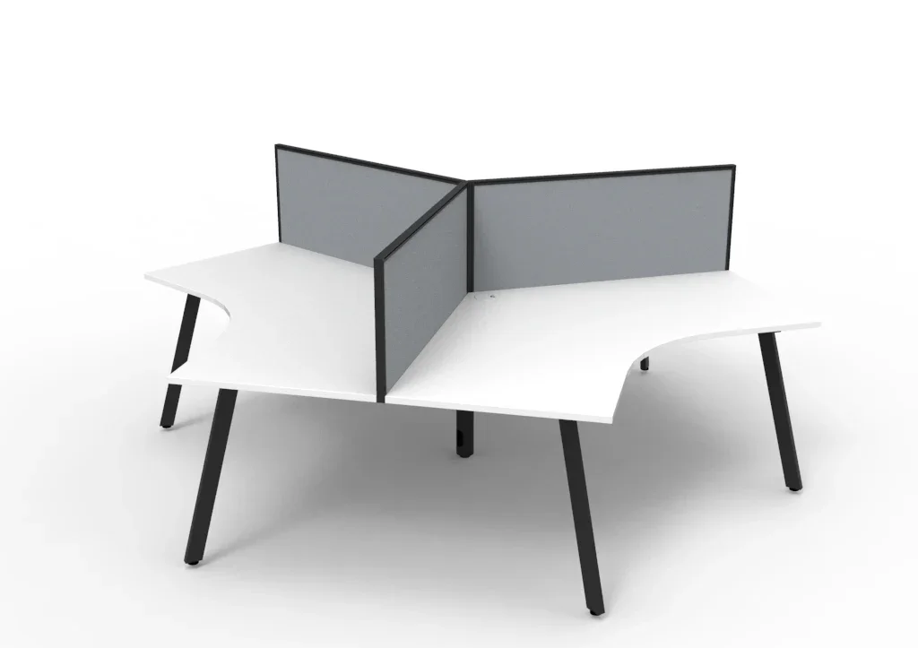 RL Infinity 120 Degree Workstation for 3 Users with Aluminium Framed Screen