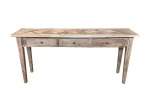 MF Casablanca Recycled Elm Timber Hall Table with Drawers thumbnail 1