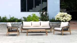 CR Cameo Timber Frame 3 Seater Outdoor Lounge with Cushion thumbnail 2