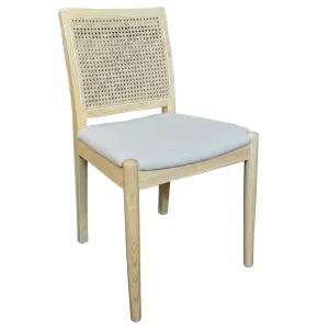 MF Venice Upholstered Seat Rattan Back Dining Chair thumbnail 1