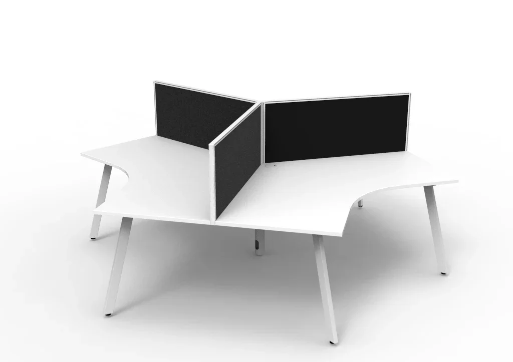 RL Infinity 120 Degree Workstation for 3 Users with Aluminium Framed Screen