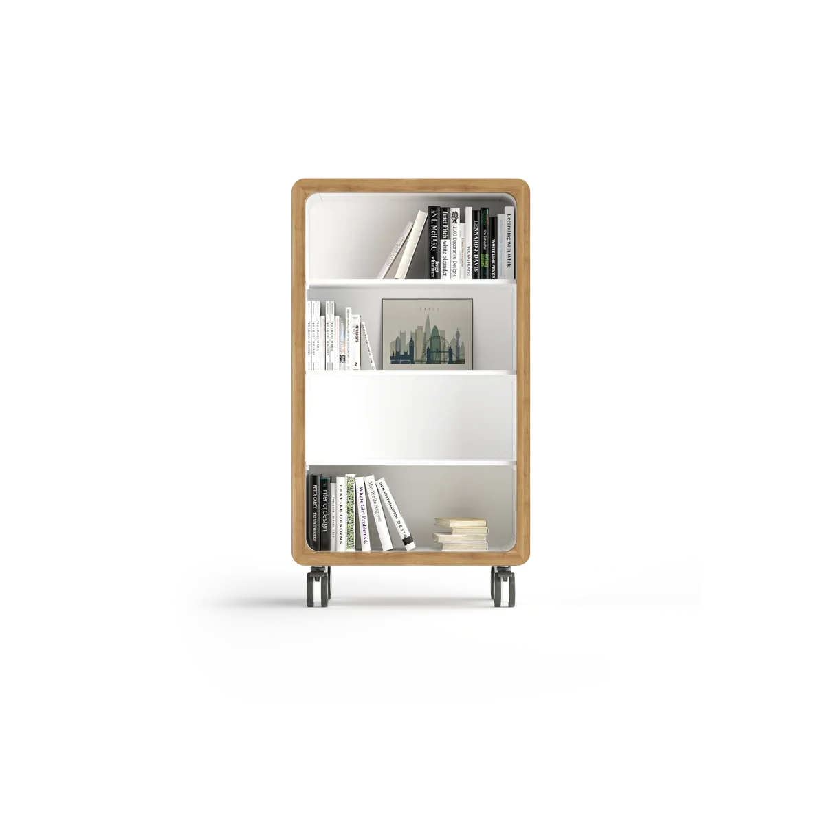 OL Rover 4 Tier Bookshelf with Acoustic Pinnable Board
