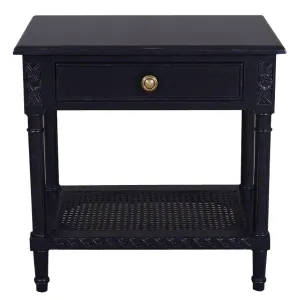 DA Polo 1 Drawer Black Bedside Table thumbnail 3