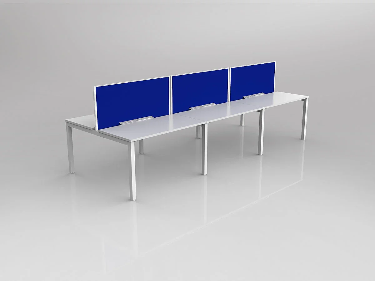 OL Axis 6 User Double Sided Workstation with Screen - Breathe Fabric