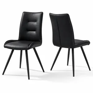 MD Norwest Black PU Upholstered Metal Leg Dining Chair thumbnail 2