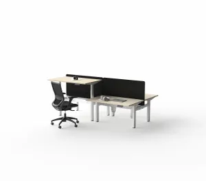 OL Klass Electric Height Adjustable Share Desk - New Oak Matte Top White Fame thumbnail 8