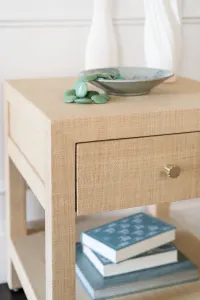 CR Kagu Solid Timber Raffia Finish 1 Drawer Bedside Table thumbnail 3