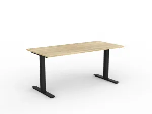 OL Agile Fixed Height Desk – Oak Top with Black Frame thumbnail 4
